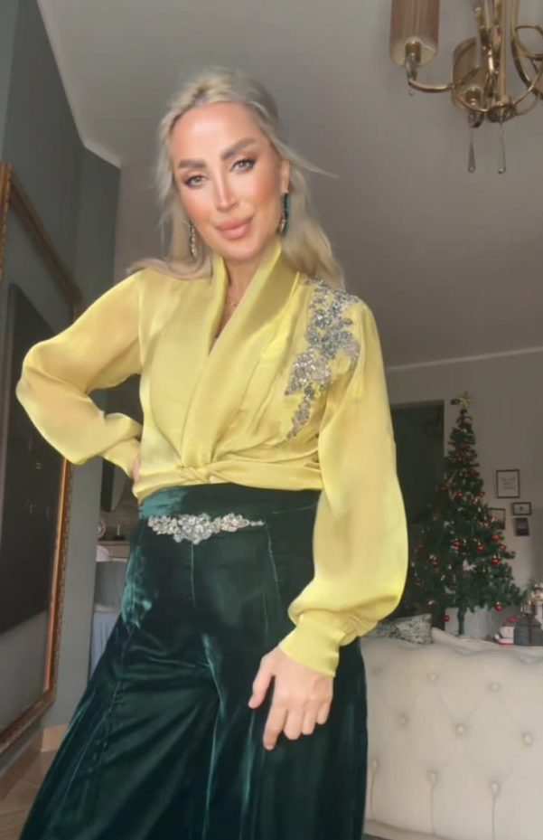 Pistachio Satin Blouse