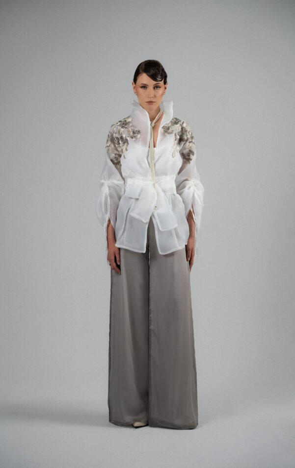 Gray Chifoon Pants