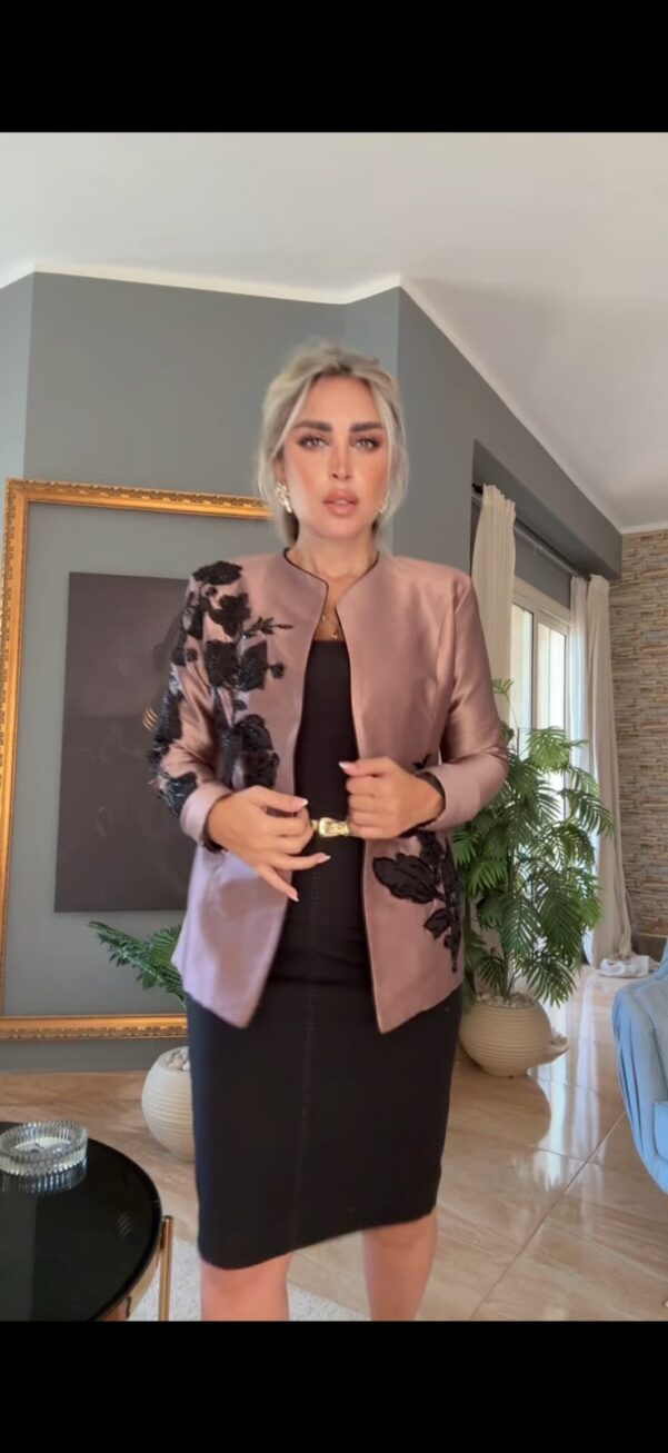 ​Collarless Embellished Blazer