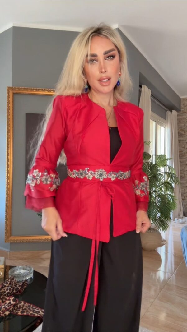 Fire Red Taffeta Jacket